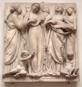 Sjungande änglar, relief från Cantoria, ca 1432-38 (marmor)