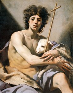 St John Baptist, av Luca Ferrari (1605-1654), olja på duk