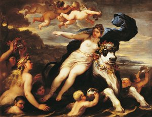 Adduktion av Europa, av Luca Giordano (1634-1705), olja på duk av Luca Giordano