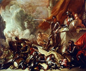 Allegory of War, av Luca Giordano (1634-1705), olja på duk, 61x50 cm av Luca Giordano