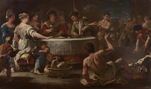 Dyk och Lasarus, 1680. av Luca Giordano