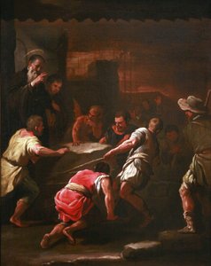 Franska:  Un miracle de saint Benoît Ett mirakel av Sankt Benedictus av Luca Giordano