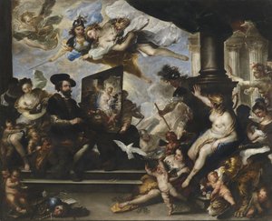 Rubens målar fredsallegorin av Luca Giordano