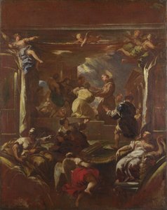 Sankt Antonius av Padua återställer foten av en man, före 1700. av Luca Giordano