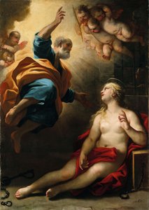 Saint Peter healing Saint Agatha av Luca Giordano