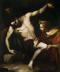 Sankt Sebastian vårdas av Sankta Irene av Luca Giordano