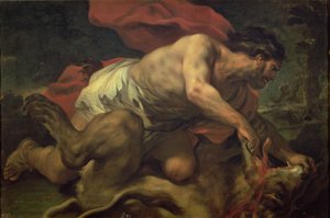 Samson och lejonet av Luca Giordano
