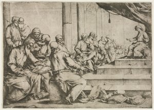 Den unge Kristus undervisar i templet, ca. 1653. av Luca Giordano
