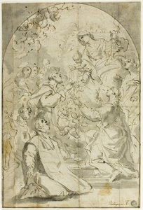 Den helige Dominikus vision av Luca Giordano