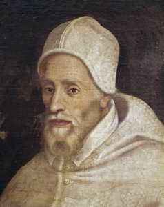 Porträtt av påven Paul III (1468-1549), målning av Luca Longhi (1507-1580)