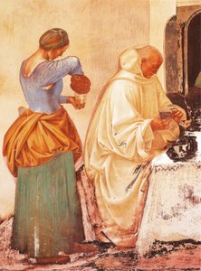 Berättelser om St. Benedikt av Luca Signorelli (cirka 1445-1523), fresk, St. Benedikts kloster, klostret Monte Oliveto Maggiore av Luca Signorelli