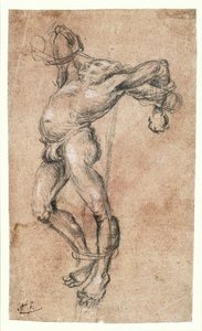 Thief on the cross, facing left av Lucas Cranach the Elder