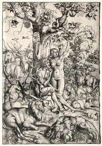 Adam och Eva i paradiset av Lucas Cranach