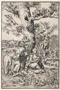 Vila på flykten till Egypten av Lucas Cranach
