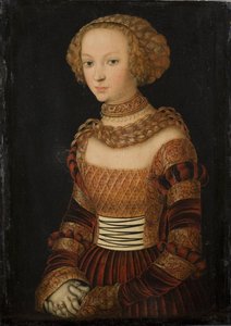 Porträtt av en ung kvinna. Prinsessan Emily av Sachsen?