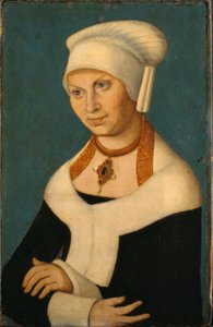 Porträtt av hertiginnan Barbara av Sachsen, 1478-1534 (hustru till George skäggige)