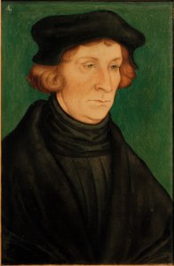 Porträtt av en lärd (Otto Brunfels) av Lucas Cranach the Elder