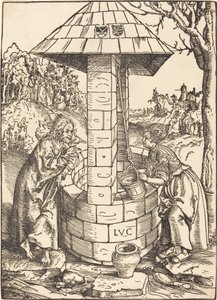 Kristus och Samariens kvinna av Lucas Cranach the Elder