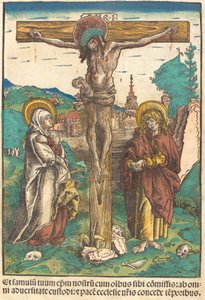 Kristus på korset mellan Jungfrun och Johannes av Lucas Cranach the Elder