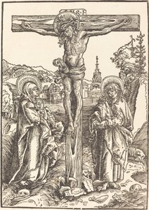 Kristus på korset mellan Jungfrun och Johannes av Lucas Cranach the Elder