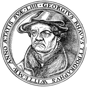 Georg Rhau (1488-1548) av Lucas Cranach the Elder