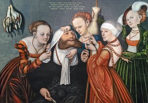 Tyska: Herkules bei Omphale Herkules vid Omphales hov av Lucas Cranach the Elder