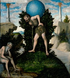 Tyska: Herkules und Atlas Hercules och Atlas av Lucas Cranach the Elder