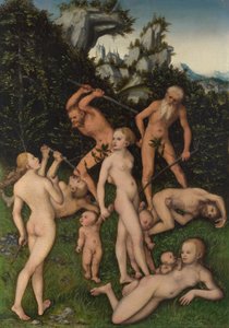 Tyska: Primitives Volk Svartsjukans frukter (Silverålderns slut) av Lucas Cranach the Elder