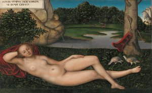 Tyska:  Quellnymphe Nymfen vid fontänen av Lucas Cranach the Elder