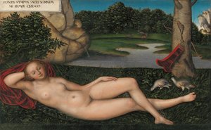 Tyska:  Quellnymphe Nymfen vid fontänen av Lucas Cranach the Elder
