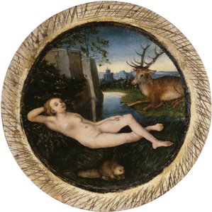 Tyska: Vilande vårnymf Liggande nymf av Lucas Cranach the Elder