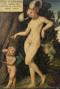 Tyska: Venus mit Amor als Honigdieb Venus med Amor som stjäl honung av Lucas Cranach the Elder