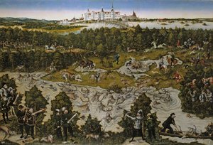 Jaga för att hedra kejsar Ferdinand I på Torgau slott av Lucas Cranach the Elder