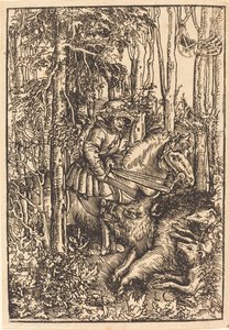 Jägare till häst Jagar ett vildsvin av Lucas Cranach the Elder