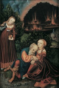 Lot och hans döttrar av Lucas Cranach the Elder