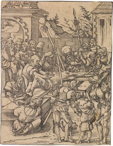 Saint Bartholomews martyrskap. Från serien Martyrdom of the Twelve Apostles, ca. 1520. av Lucas Cranach the Elder