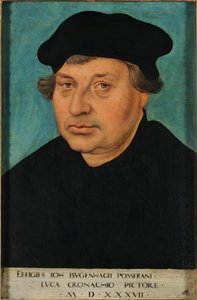 Porträtt av Johannes Bugenhagen av Lucas Cranach the Elder
