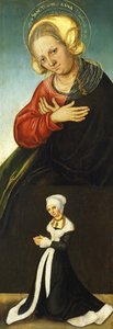 Saint Anne med hertiginnan Barbara av Sachsen som donator, ca 1514 av Lucas Cranach the Elder