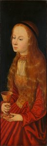 Saint Barbara, tidigt 1500-tal.. av Lucas Cranach the Elder