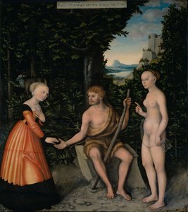 Valet av Herakles från Herkules arbete av Lucas Cranach the Elder
