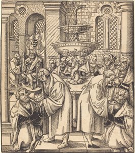 Reformatorerna Luther och Hus ger nattvard till prinsarna av huset i Sachsen av Lucas Cranach the Elder