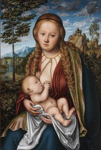 Jungfrun diar barnet av Lucas Cranach the Elder