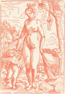 Venus och Amor av Lucas Cranach the Elder