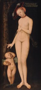 Venus och Amor, honungstjuven av Lucas Cranach the Elder