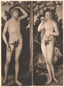 Adam och Eva av Lucas Cranach the Younger
