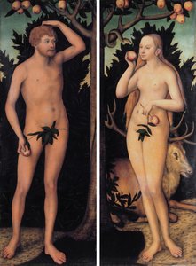 Adam och Eva av Lucas Cranach the Younger