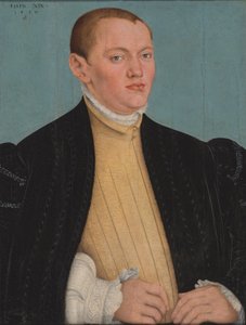 Tyska: Bildnis eines jungen Mannes Porträtt av en ung man av Lucas Cranach the Younger