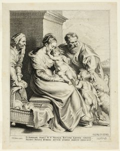 Den heliga familjen med den heliga Elisabeth och spädbarnet Johannes döparen