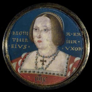 Porträtt av drottning Katarina av Aragon 1485-1536, ca. 1525