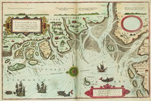 En beskrivning av Eyder Ditmers havskust och en del av Jeverland med floderna Weser, Elve, Eyder, Hever och andra entrees sandes och shoaldes, lienge alongest Tysklands havskust
